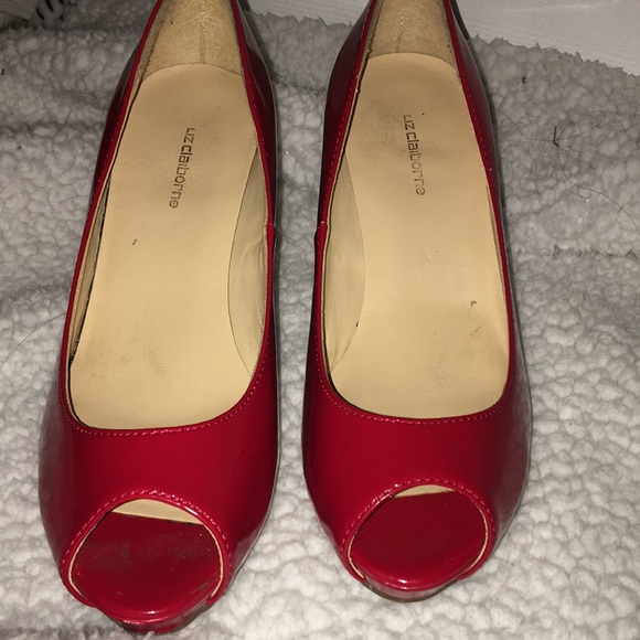 Red Open Toes High Heels. - Picture 3 of 3